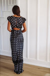 HAZEL & OLIVE Goddess in Dots Maxi Dress - Black and White