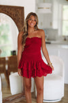 HAZEL & OLIVE Harmony Mini Dress - Crimson