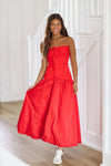 HAZEL & OLIVE Headed to Beverly Hills Midi Dress - Red