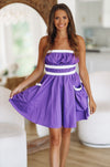 HAZEL & OLIVE Here I Am Mini Dress - Purple