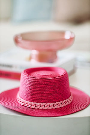 HAZEL & OLIVE Hit the Beach Sun Hat - Hot Pink