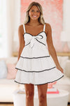 HAZEL & OLIVE I Knew It Mini Dress - White and Black