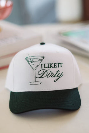 HAZEL & OLIVE I Like It Dirty Trucker Hat - Green and White