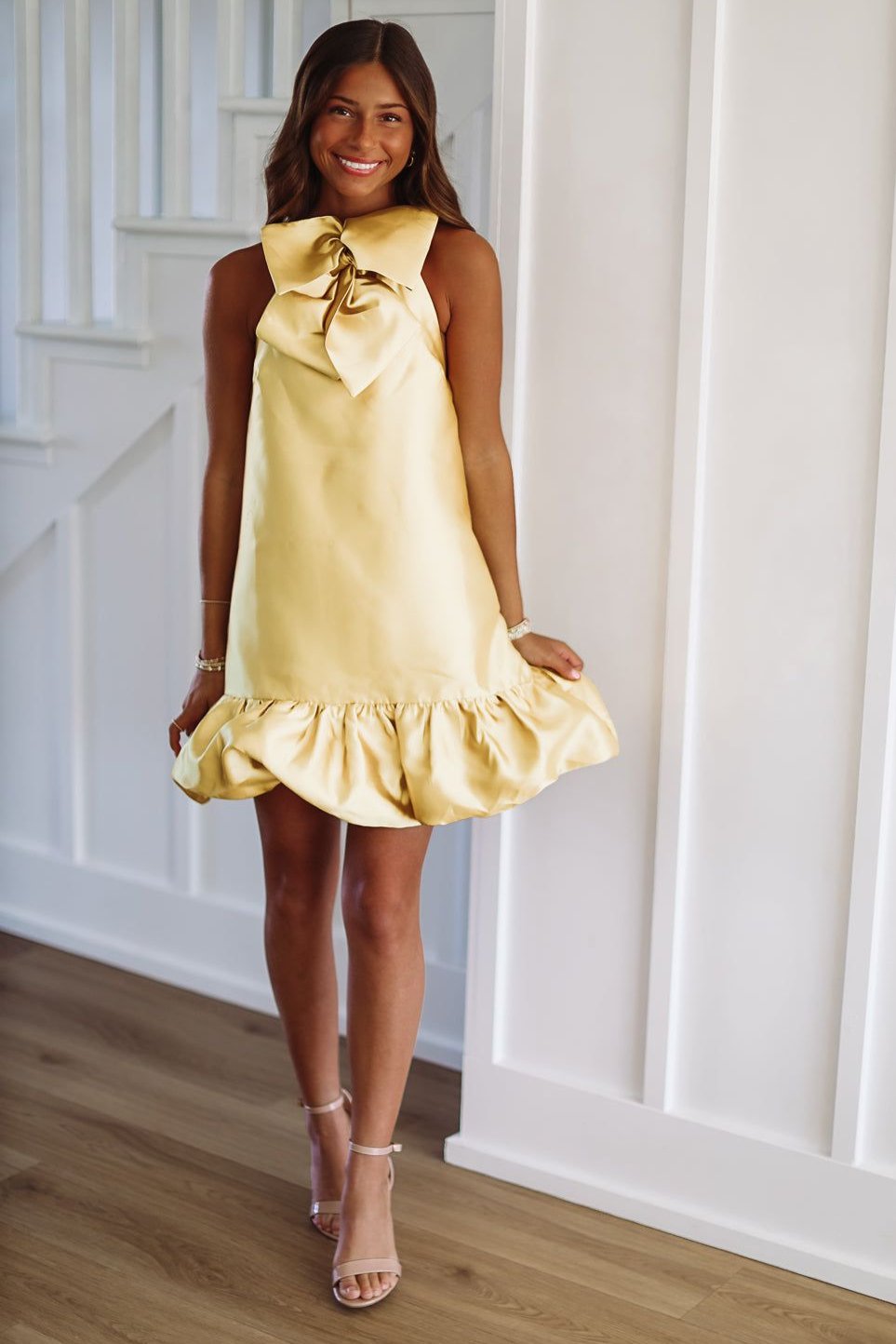 HAZEL & OLIVE I'm Dazzled Mini Dress - Yellow