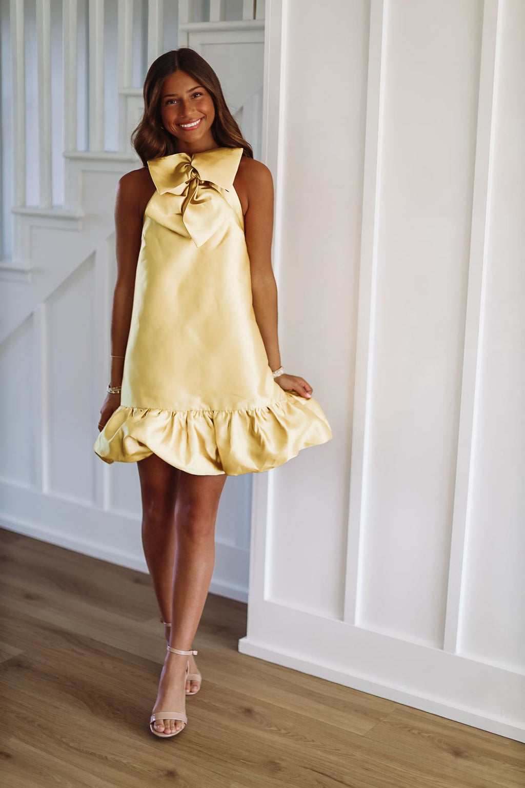 HAZEL & OLIVE I'm Dazzled Mini Dress - Yellow