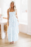 HAZEL & OLIVE In A Romance Maxi Dress - Blue and White