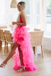 HAZEL & OLIVE In The Moment High Low Tulle Dress - Magenta Pink