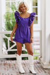 HAZEL & OLIVE In the Stands Romper - Purple