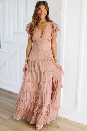 HAZEL & OLIVE In Too Deep Maxi Dress - Dusty Rose