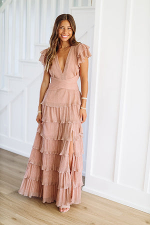 HAZEL & OLIVE In Too Deep Maxi Dress - Dusty Rose