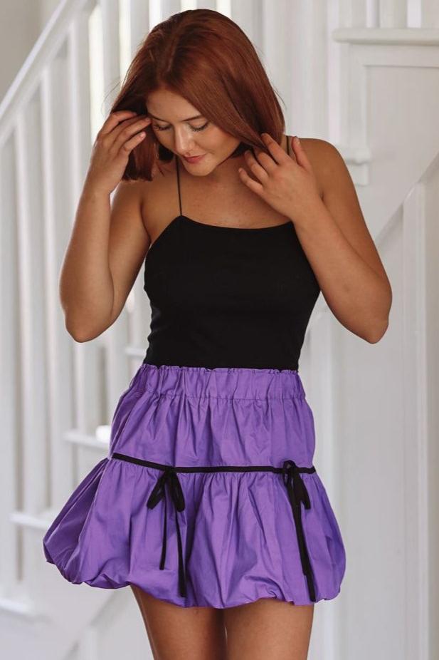 HAZEL & OLIVE It's a New Day Skirt - Purple and Black