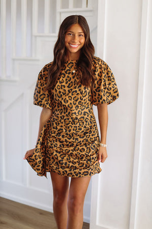 HAZEL & OLIVE It's My Perspective Mini Dress - Leopard