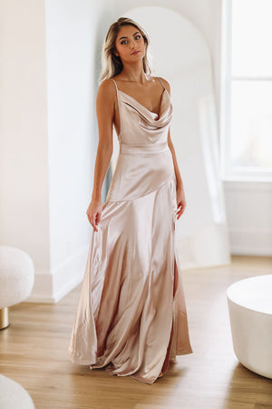 HAZEL & OLIVE Jaded Maxi Dress - Champagne