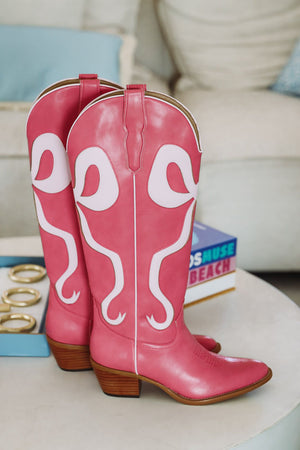 HAZEL & OLIVE Just a City Girl Cowboy Boots - Pink