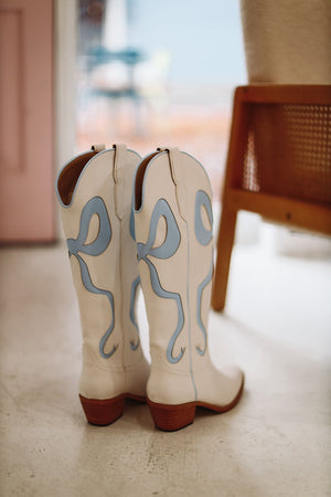 HAZEL & OLIVE Just a City Girl Cowboy Boots - White