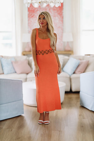 HAZEL & OLIVE Just For You Midi Dress - Orange