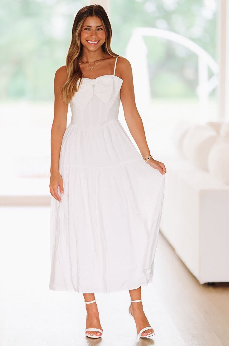 HAZEL & OLIVE Kind Hearted Maxi Dress - White