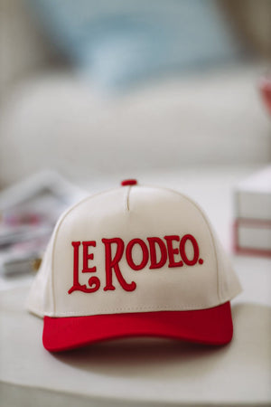 HAZEL & OLIVE Le Rodeo Snapback Hap - Red and Cream