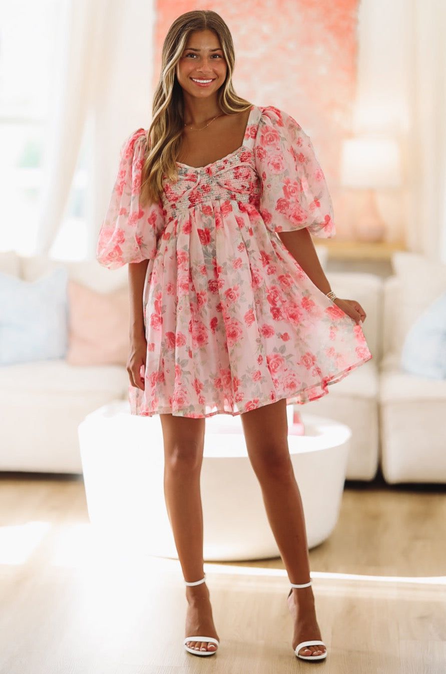 HAZEL & OLIVE Leah Mini Dress - Pink