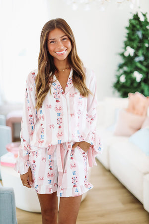 HAZEL & OLIVE Let's Get Cracking Nutcracker Pajama Top - Pink