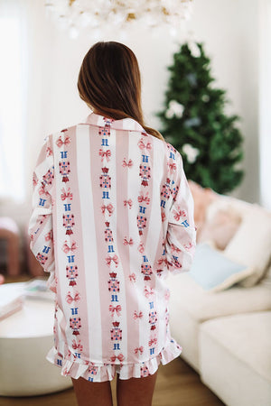 HAZEL & OLIVE Let's Get Cracking Nutcracker Pajama Top - Pink