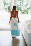 HAZEL & OLIVE Life on Vacay Maxi Dress - White and Aqua