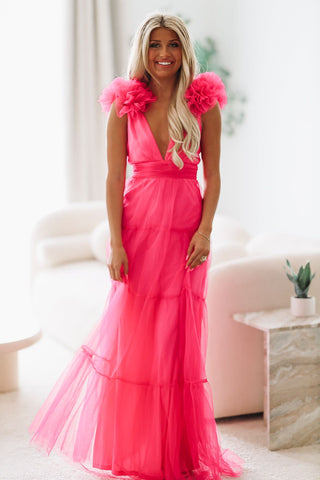 Lifetime of Love Blush Pink Tulle Maxi Dress