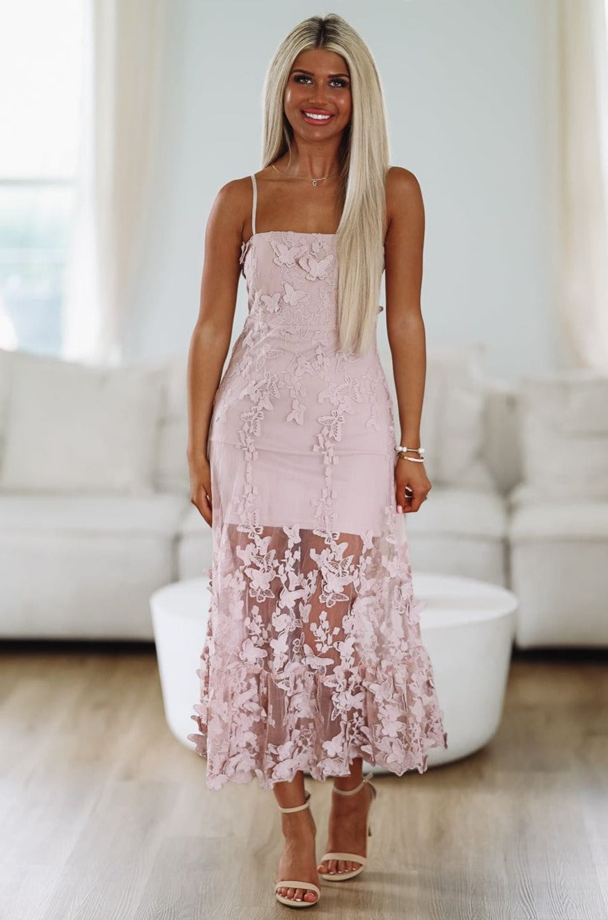 Mauve best sale midi dress