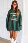 HAZEL & OLIVE Merrier With a Martini Sweatshirt - Green