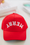 HAZEL & OLIVE Merry Baseball Cap - Red