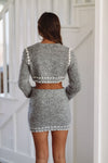 HAZEL & OLIVE Misty Starlight Knit Mini Skirt - Grey