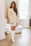 HAZEL & OLIVE Moments Notice Sweater Dress - Cream