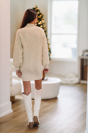 HAZEL & OLIVE Moments Notice Sweater Dress - Cream