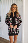 HAZEL & OLIVE More to Come Floral Cardigan - Black