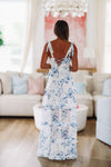 HAZEL & OLIVE Must Be Love Floral Maxi Dress - Blue and White