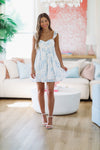 HAZEL & OLIVE My Dreamy Date Mini Dress - Blue and White