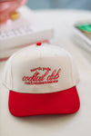 HAZEL & OLIVE North Pole Cocktail Club Trucker Hat - Red and Cream