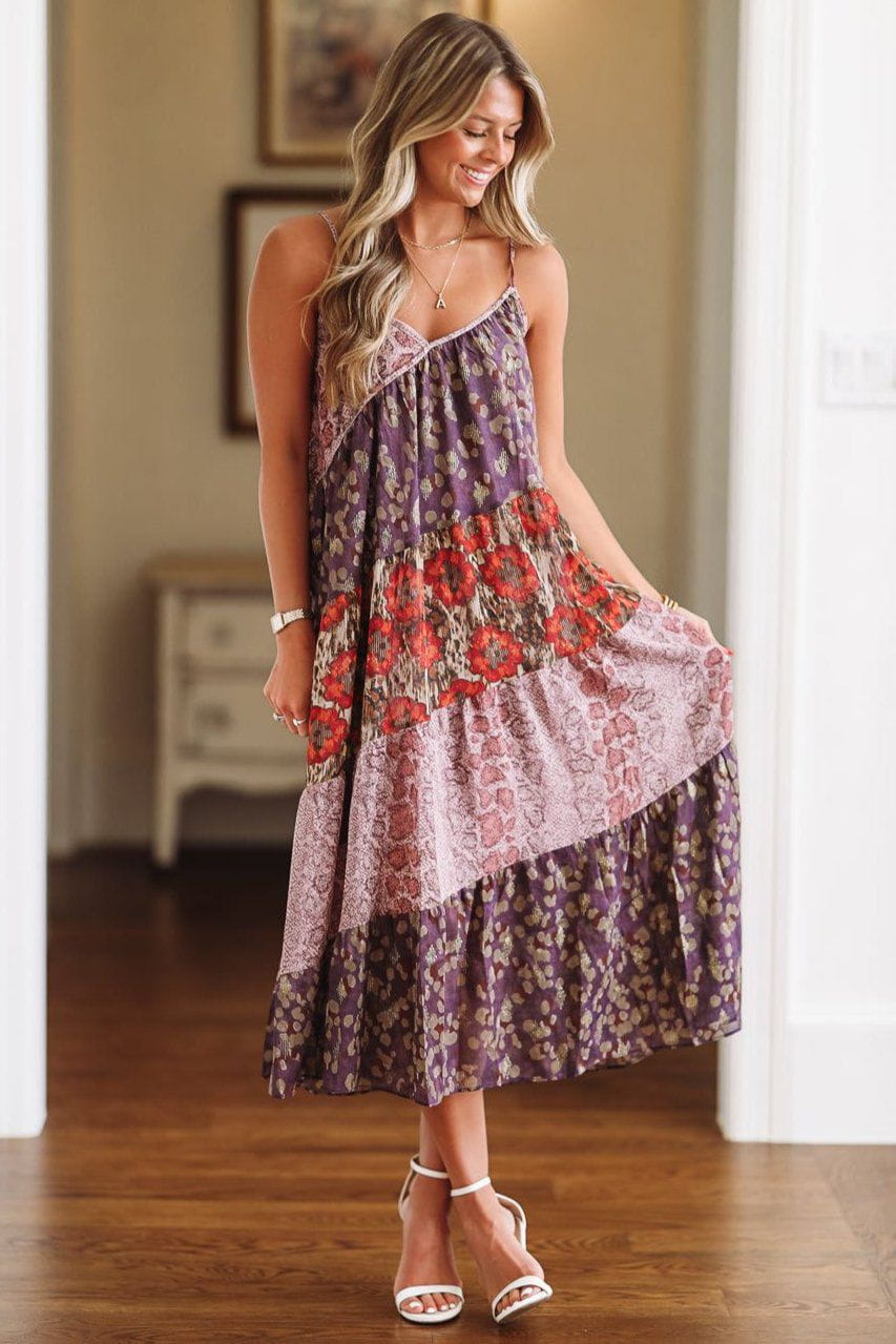 HAZEL & OLIVE On the Prowl Maxi Dress - Purple