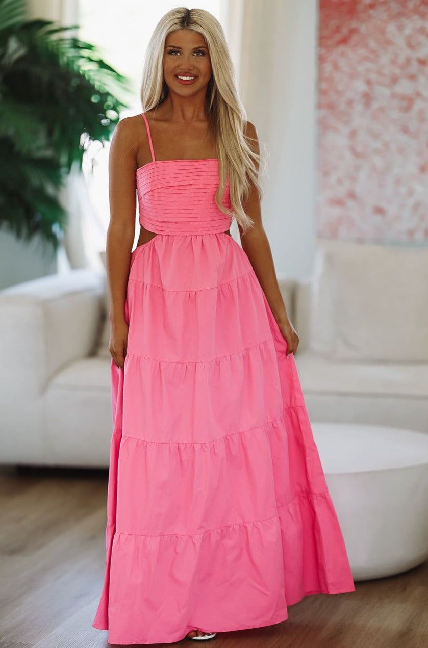 HAZEL & OLIVE One Lucky Girl Maxi Dress - Pink