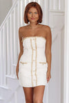 HAZEL & OLIVE One of One Mini Dress - White and Cream