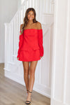 HAZEL & OLIVE Only For Tonight Blazer Mini Dress - Red