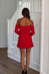 HAZEL & OLIVE Only For Tonight Blazer Mini Dress - Red