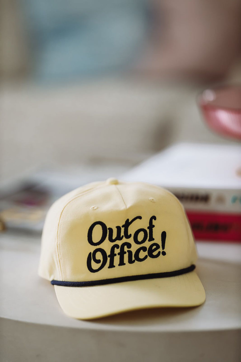 HAZEL & OLIVE Out of Office Hat - Yellow and Navy