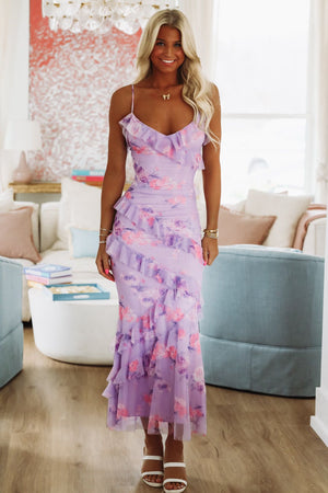 HAZEL & OLIVE Petals in the Wind Maxi Dress - Lavender