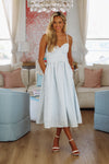 HAZEL & OLIVE Polo Club Worthy Maxi Dress - Blue and White