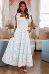 HAZEL & OLIVE Popularity Piece Floral Maxi Dress - Blue and Ivory