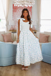 HAZEL & OLIVE Popularity Piece Floral Maxi Dress - Blue and Ivory