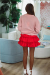 HAZEL & OLIVE Real Love Ruffle Mini Skort - Red