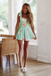 HAZEL & OLIVE Rebecca Floral Romper - Mint