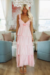 HAZEL & OLIVE Rosette Maxi Dress - Pink